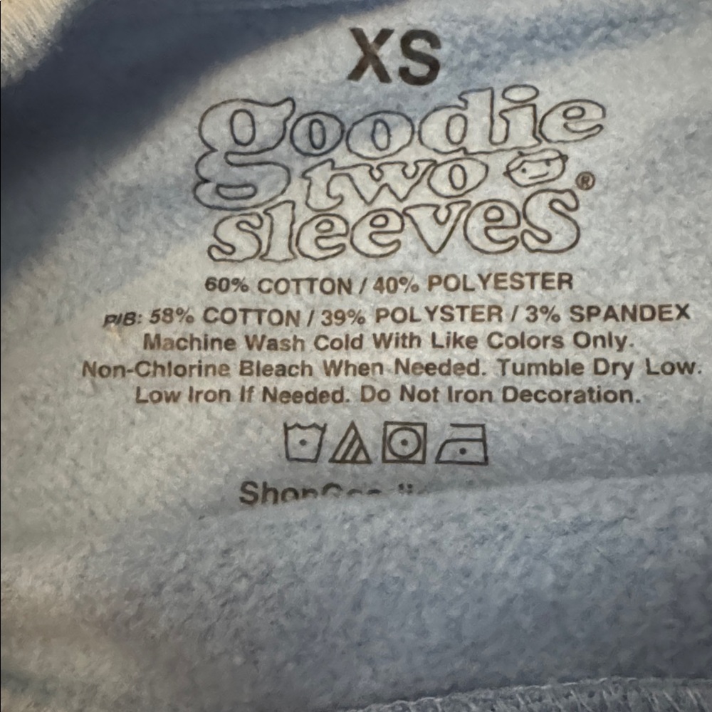 Goodie Two Sleeves Lightning Bolt Crewneck Sweatshirt – XS – Baby Blue - Picture 2 of 3